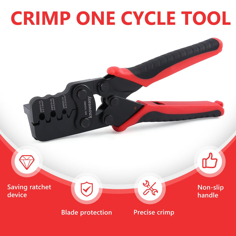 [Australia - AusPower] - Knoweasy Weather Pack Crimp Tool and Molex Crimper Compatible with Deutsch DT Series Stamped or Formed Contact,Molex, Delphi, Amp, Tyco, Harley, PC, Automotive - AWG 24-14 