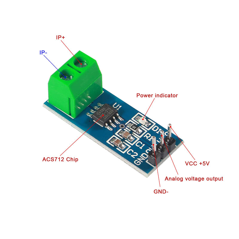[Australia - AusPower] - ALMOCN 4PCS ACS712 Current Sensor Module 30A Range ACS712 Module for Arduino 