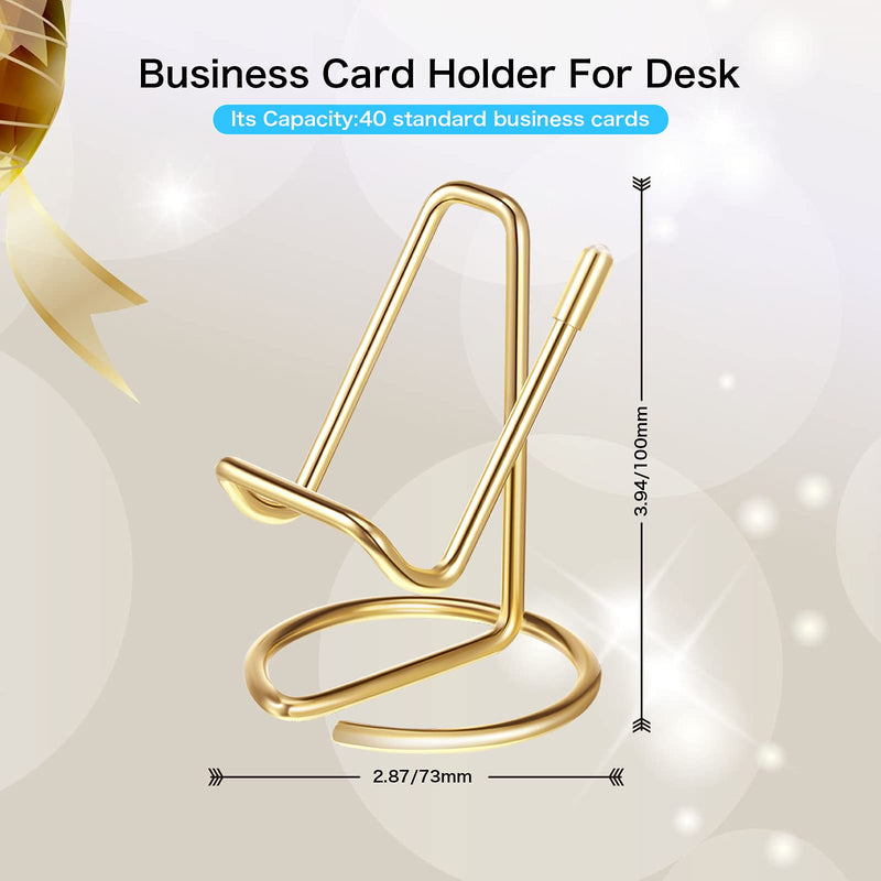 [Australia - AusPower] - 4 Pieces Metal Business Card Holder for Desk, Cell Phone Stand, Business Card Holder Stand Display for Men and Women, Office Desktop Business Name Card Organizer (Gold and Rose Gold) 