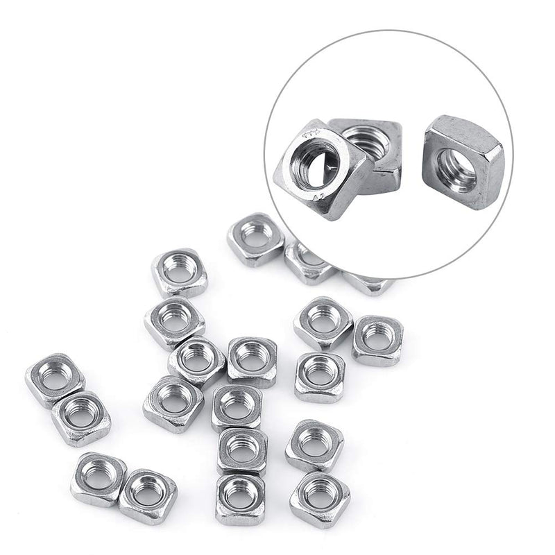 [Australia - AusPower] - 100Pcs/pack M3 Square Nuts Set, M3 DIN557 Metric Thread Square Nuts SS304 Stainless Steel Square Nut for Machine Fastener M3（100/pack） 