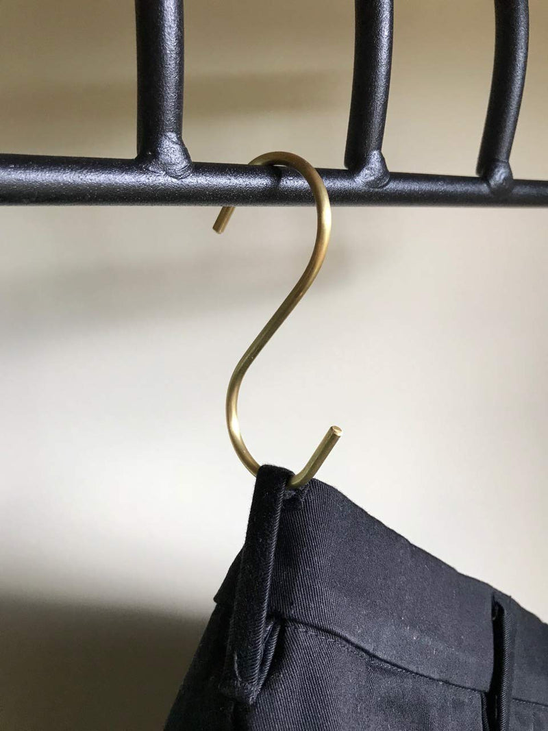 [Australia - AusPower] - Br BRILLANTE Brass S Hooks Made from Heavy Duty Solid Brass for Hanging Kitchen Pots & Pans, Bird Feeders, Plants 