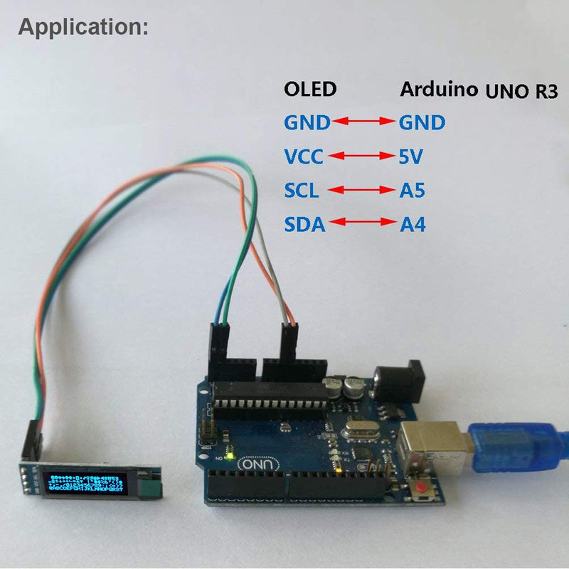 [Australia - AusPower] - MakerFocus 2pcs I2C OLED Display Module 0.91 Inch I2C SSD1306 OLED Display Module Blue I2C OLED Screen Driver DC 3.3V~5V for Ar duino 