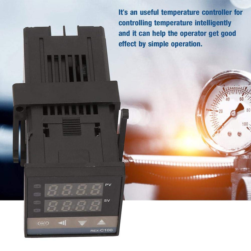 [Australia - AusPower] - Temperature Controller Kit, 0-1300℃ AC 110V-240V LED PID Alarm Digital Digital Temperature Controller with Thermocouple/Temperature Sensor & Max 25A SSR (Solid State Relay) 