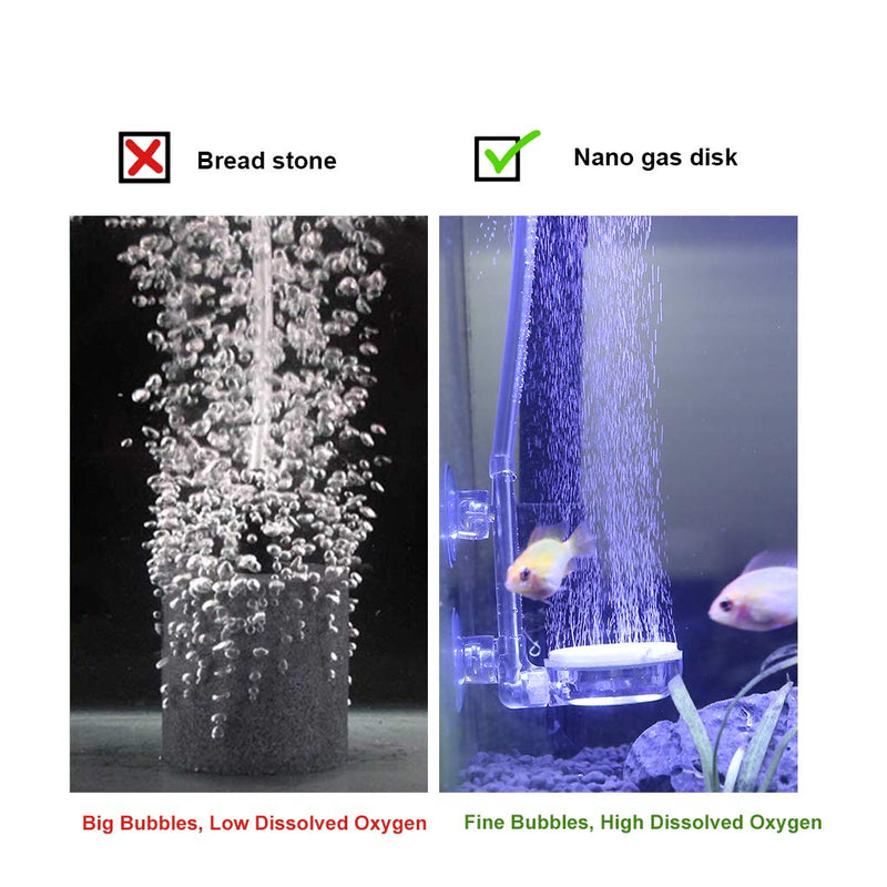 [Australia - AusPower] - UPETTOOLS Aquarium Air Stone Fish Tank Nano Bubble Stone Kit with Control Valve Quiet Super-High Dissolved Oxygen Diffuser Makes Super Tiny Bubbles for Fish Tank and Hydroponic T35 