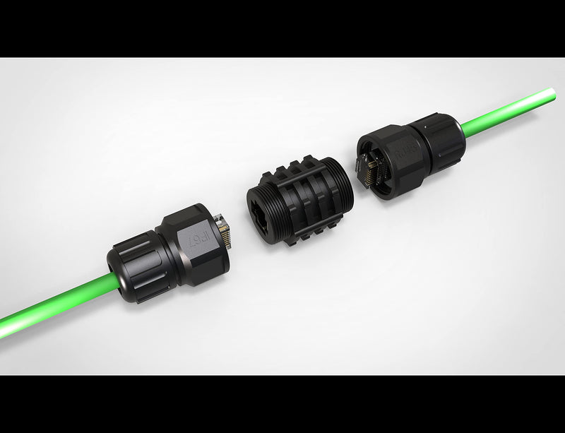[Australia - AusPower] - Axawibe 5 pcs RJ45 Waterproof CAT6/CAT5E/CAT5 Connector, Ethernet LAN Cable Connector, Ethernet LAN Cable Connector Twin-Head Outdoor LAN Coupler Adapter Female to Female 