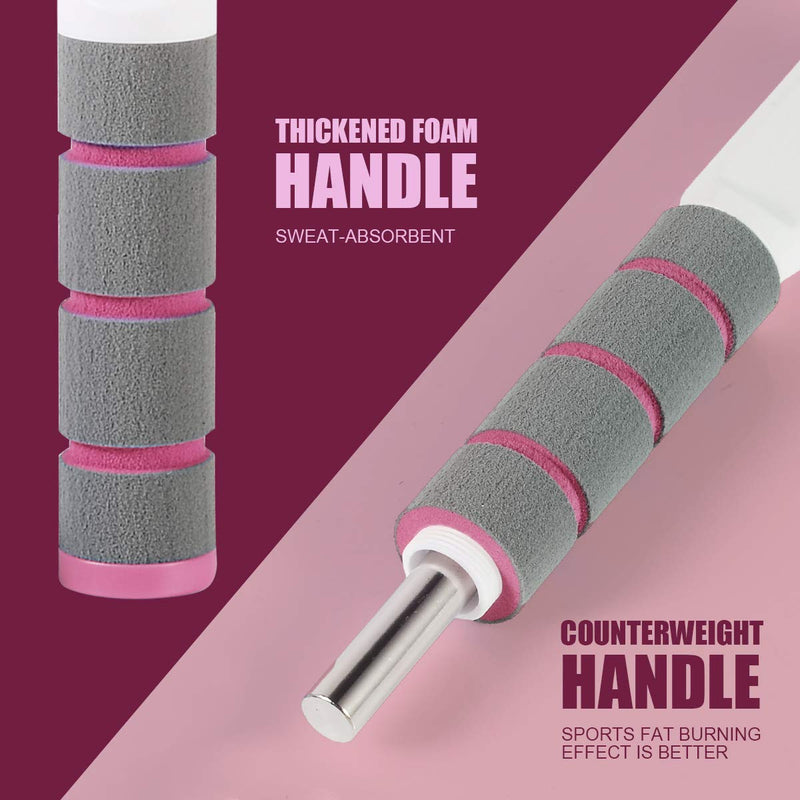 [Australia - AusPower] - Jump Rope, Digital Weighted Handle Workout Jumping Rope with Calorie Counter for Training Fitness, Adjustable Exercise Speed Skipping Rope for Men, Women, Kids, Girls Pink 