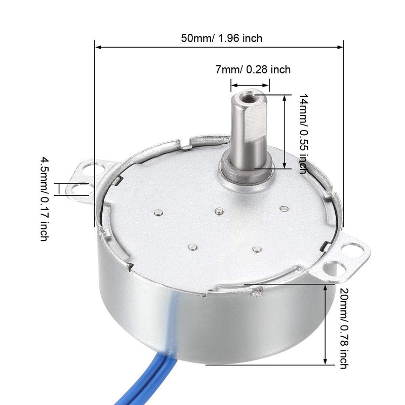Motor Sincrónico AC 220-240V, 4W, 5-6 RPM, Para Proyectos DIY, Maquetas O Mecanismos De Movimiento