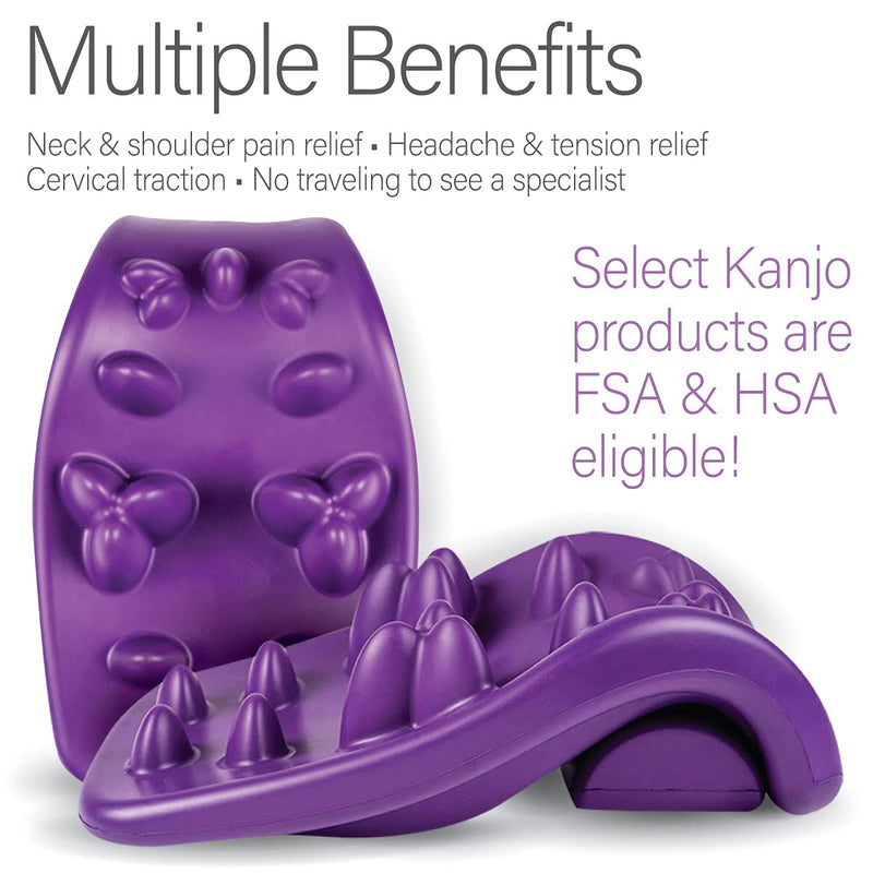 [Australia - AusPower] - Kanjo Neck Stretcher for Cervical Traction, Neck and Shoulder Relaxer, Neck Cervical Pillow with Acupressure Points for Pain Relief and Cervical Spine Alignment Flex Firm Neck Cushion 