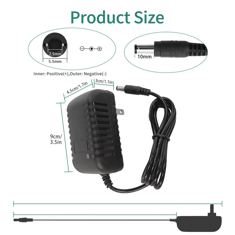 [Australia - AusPower] - YOOFONE DC 24V1A Power Supply Adapter with 5.5mm X 2.1mm/2.5mm US Plug, AC/DC 100-240V 24Volt 1Amp Converter Transformer for LED Strip Light CCTV Camera Essential Oil Diffuser, Black 