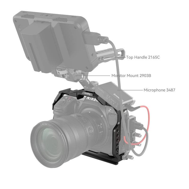 [Australia - AusPower] - SmallRig Z 8 Camera Cage for Nikon Z 8, Anti-Twist Design and Aluminum Alloy Full Camera Cage, with Quick Release Plate for Arca-Swiss for Bird Shooting, Sports Shooting, Commercial Filming 3940 