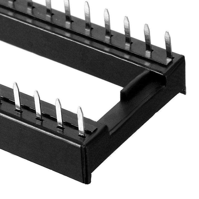 [Australia - AusPower] - uxcell 25pcs DIP IC Chip Socket Adaptor Solder Type 2.54mm Pitch Dual Row 28 Flat Pin 15.24mm Row Pitch 