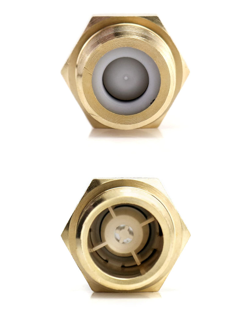 [Australia - AusPower] - QWORK 2Pcs Brass One-way Check Valve, 1/2" Male to 1/2" Male Thread of Backflow Preventer 1/2 inch Male to Male 