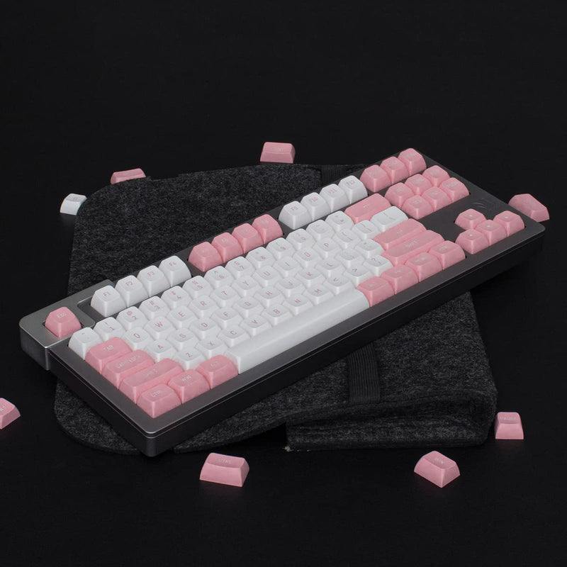 [Australia - AusPower] - Pink White Keycaps Set 150 Keys MSA Profile Double Shot ISO/ANSI Layout for Cherry MX Switches Mechanical Gaming Keyboard Pink White 