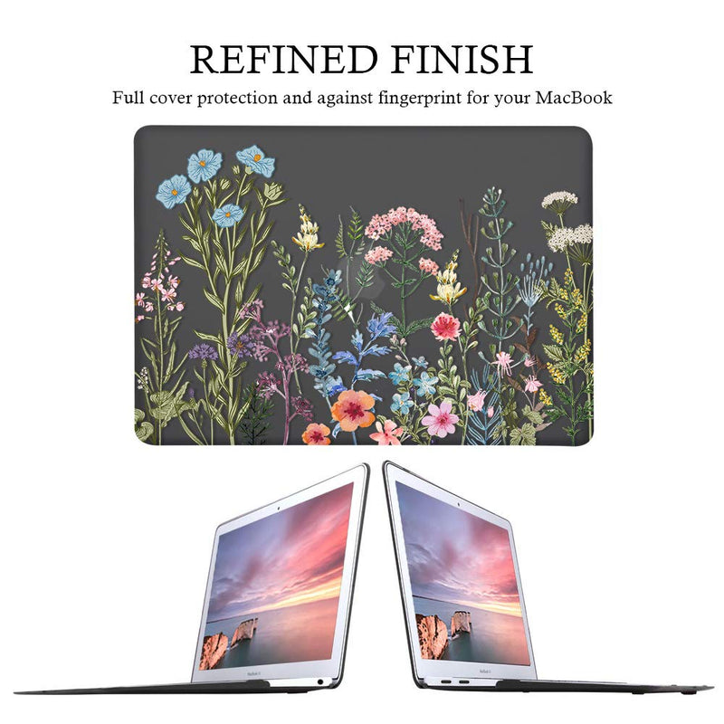 [Australia - AusPower] - iCasso MacBook Air 13 inch Case 2020 2019 2018 Release A2337/A1932/A2179, Hard Shell Case Protective Cover and Keyboard Cover Only Compatible Newest MacBook Air 13'' with Touch ID Retina - Weeds 