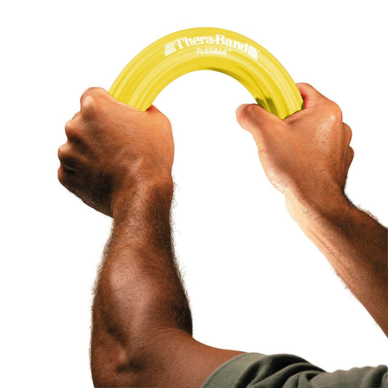 [Australia - AusPower] - THERABAND FlexBar, Tennis Elbow Therapy Bar, Relieve Tendonitis Pain & Improve Grip Strength, Resistance Bar for Golfers Elbow & Tendinitis New Version Yellow - Extra Light 