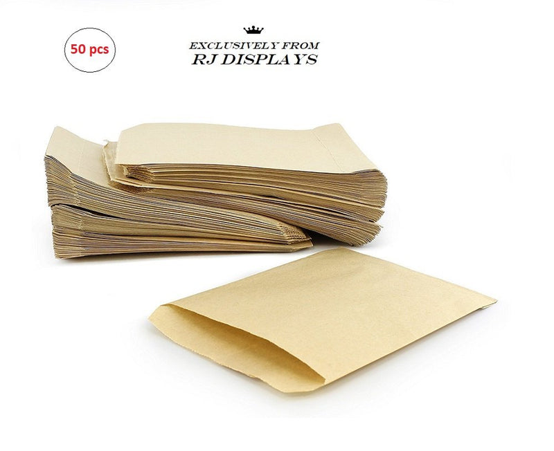 [Australia - AusPower] - RJ Displays-Brown Kraft Flat Merchandise & Packaging Bags- Pack of 50 Bags Size-12" x 15" Inches 