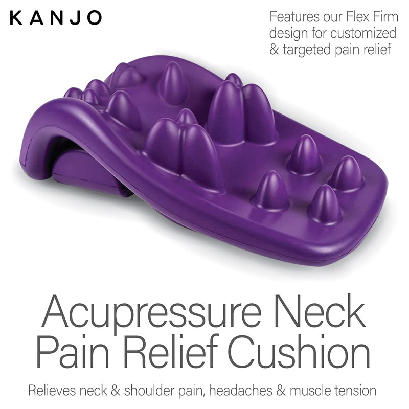 [Australia - AusPower] - Kanjo Neck Stretcher for Cervical Traction, Neck and Shoulder Relaxer, Neck Cervical Pillow with Acupressure Points for Pain Relief and Cervical Spine Alignment Flex Firm Neck Cushion 
