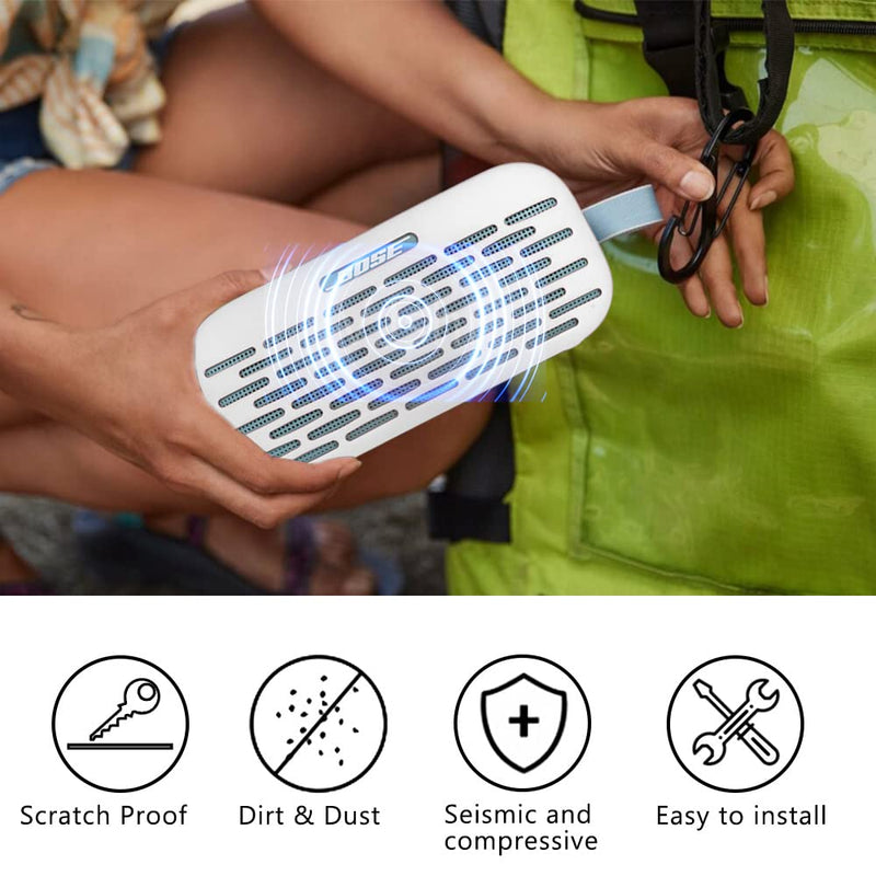 [Australia - AusPower] - Zaracle Flexible Carrying Case Protect Pouch Sleeve Protector Cover Travelling Case for Bose SoundLink Flex Bluetooth Portable Speaker (White Smoke) White Smoke 