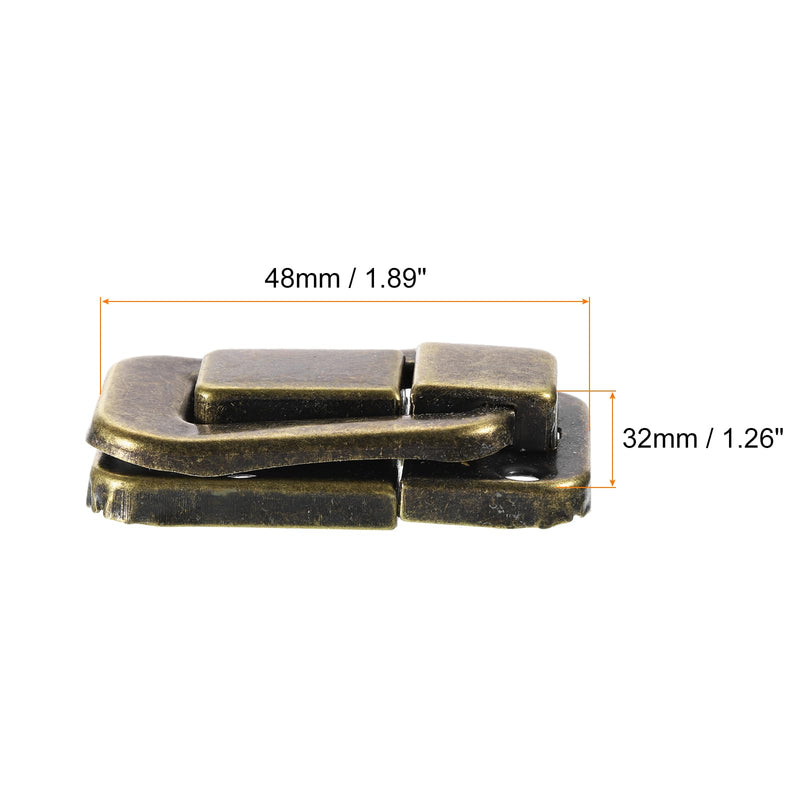 [Australia - AusPower] - uxcell 2Pcs Toggle Catch Lock, 1.89" x 1.26" (LxW) Iron Hasp Lock Latch Clasp for Jewelry Box Wooden Case Toolbox, Bronze 1.89" x 1.26" 