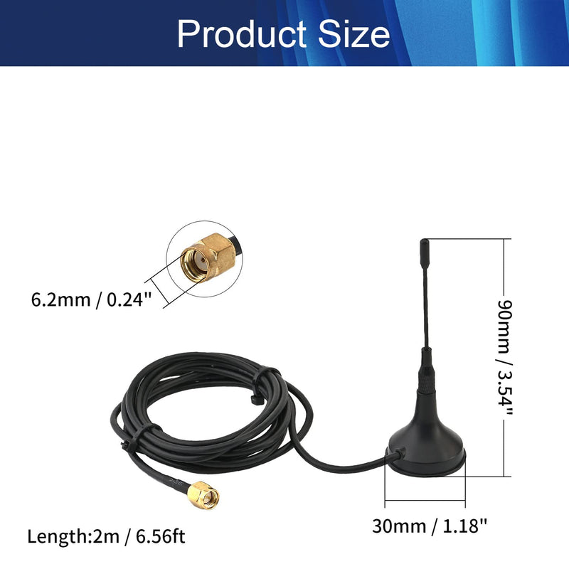 [Australia - AusPower] - Bettomshin 1Pcs 6.6 Inch GSM GPRS WCDMA 2G 3G Magnetic Base Male Antenna, 700-1800Mhz 9DB for Wireless Vedio Security, Backup Camera Surveillance Recorder Truck Trailer Rear View Reversing Monitor 2m Inner Needle 3DB 