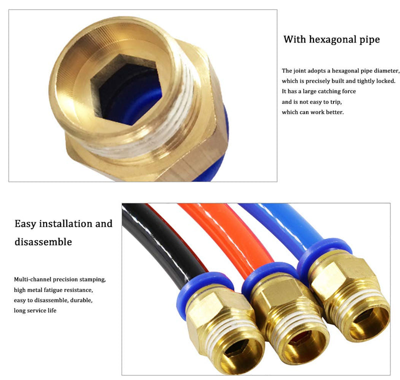 [Australia - AusPower] - Pneumatic Fittings, PC6-02 1/4”PT Thread for 6mm PETF Tube, Push in Joint Pneumatic Connector (10Pcs) 