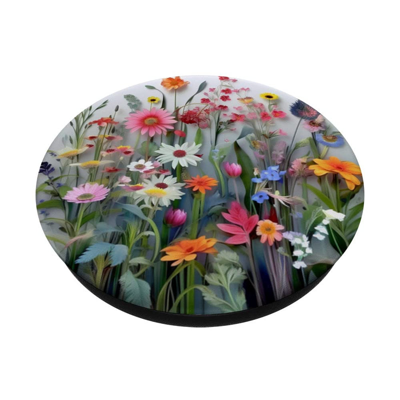 [Australia - AusPower] - Flower Bouquet Floral Pattern PopSockets Swappable PopGrip Black 