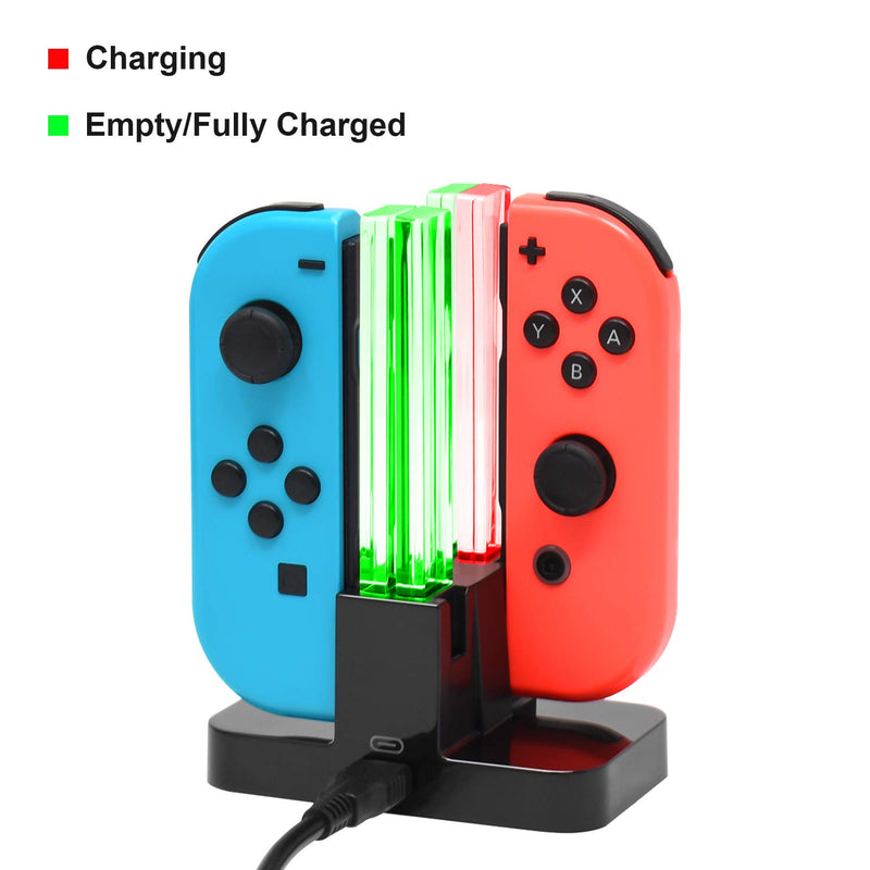 [Australia - AusPower] - Charging Dock Replacement for Nintendo Switch & Charger for Switch OLED Joy Con, Charging Station for Nintendo Switch with a USB Type-C Charging Cord- Black 