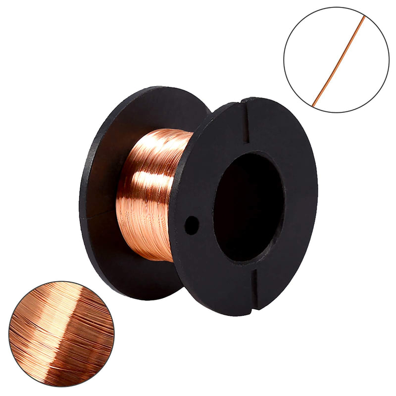 [Australia - AusPower] - 5pcs Enameled Copper Wire Magnet Winding Wire, 0.1mm Wire Copper Wound Wire Enamel Repair Wire Length 15m for Connecting or Soldering 