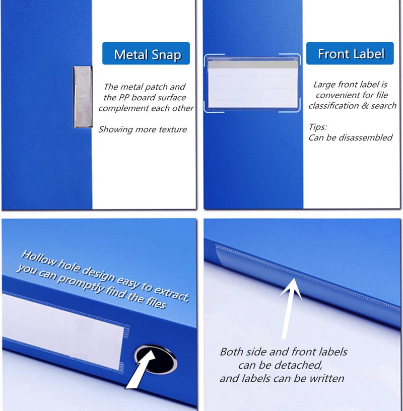 [Australia - AusPower] - Hoiwigy 4 Pack A4 Document Box Plastic Archive Box Office Supplies, 31.5×23.6x4CM, Blue Storage File Boxes File Folder Organizer Box 31.5*23.6*4cm 