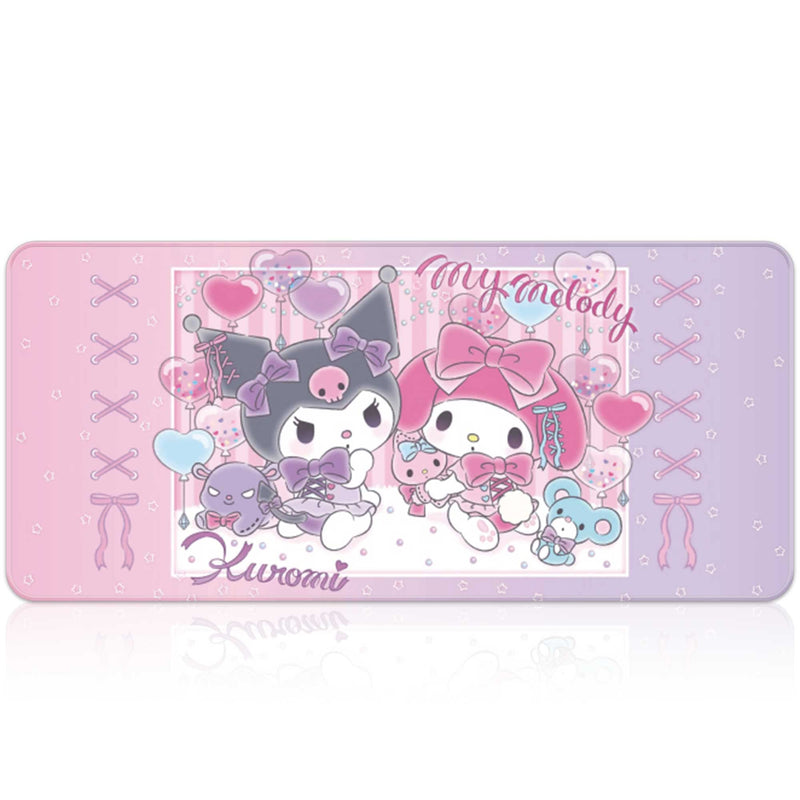 [Australia - AusPower] - Cute Kawaii Extended Gaming Mouse Pad Large Size, Japanese Anime Cartoon Desk Mat, Art Rubber Waterproof Mousepad with Personalized Design for Girls (Melody & Kuro, 35.4"x15.7") 35.4"x15.7" melody & kuro 