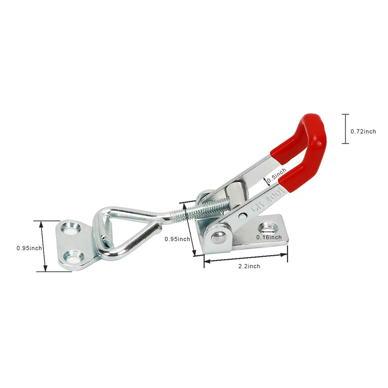 [Australia - AusPower] - KINJOEK 10 PCS 360 Lbs Adjustable Toggle Clamp 4001 Hand Tool Quick Release Heavy Duty Capacity Latch Type 