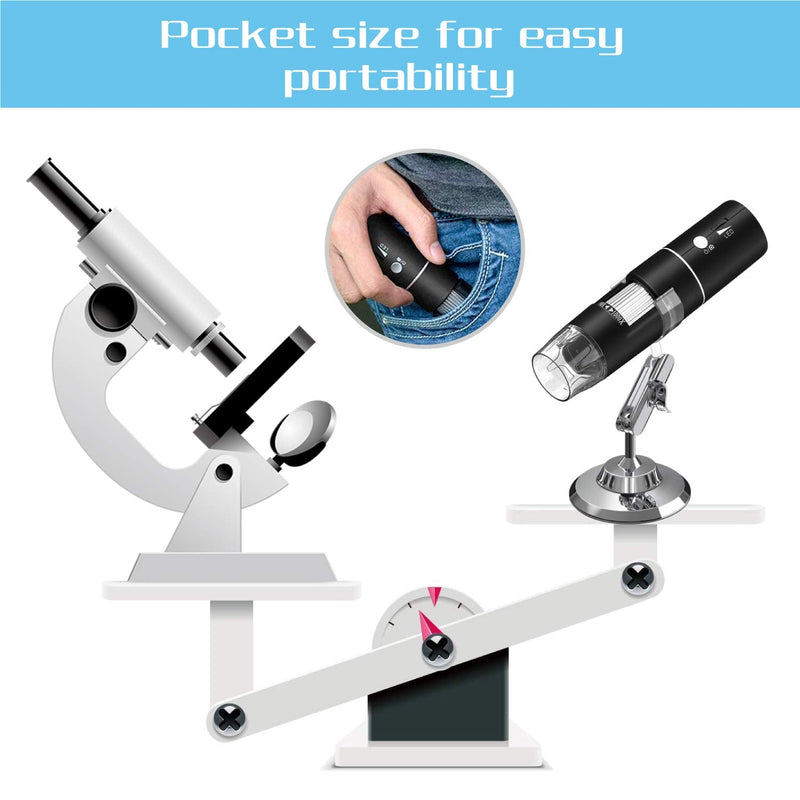 [Australia - AusPower] - Wireless Digital Microscope VITCOCO 1080P HD 2MP 8 LED USB Microscope, 50X to 1000X WiFi Zoom Magnification Handheld Endoscope Compatible with Android and iOS Smartphone or Tablet, Windows Mac 