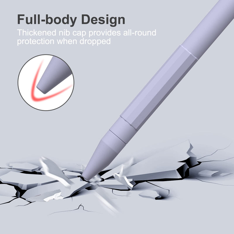 [Australia - AusPower] - iLzyty Holder Case Compatible with Apple Pencil 2nd Generation, New TPE Material Pencil Cover, Anti-Slip Grip Pencil Holder Sleeve, Magnetic Charging & Double-Tapping Supported Lavender Purple 