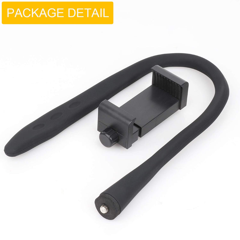 [Australia - AusPower] - iTODOS Portable Flexible Cell Phone Holder Stand for Treadmill, Spin Bike, Bed, Car, Kitchen, Desk, Grocery Shopping Cart,Compatible with iPhone, Android, GoPro, DSLR, Action Camera(Black) 