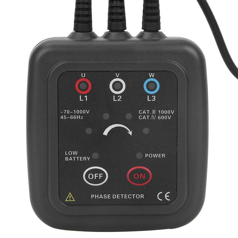 [Australia - AusPower] - Phase Meter Non-Contact, Digital LED Display Non-Contact 3 Phase Sequence Meter Detection, AC Phase Sequence and Motor Rotation Tester, Magnetic Base Phase Detector Meter, 70-1000V, ETCR1000C 