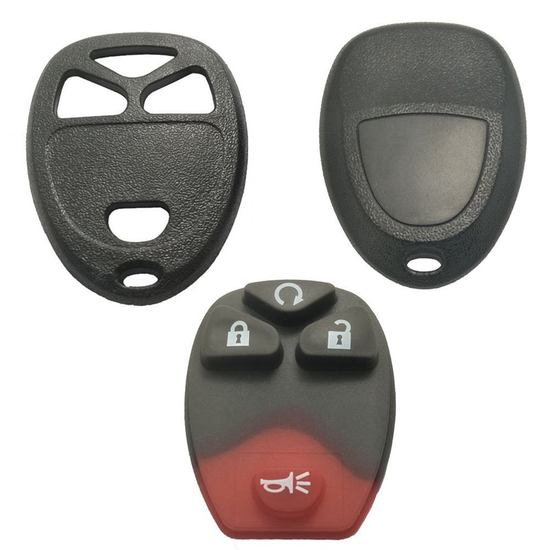 [Australia - AusPower] - Keyless Entry Remote Car Key Fob Shell Case Fit for GM GMC Chevrolet Chevy Buick 4 Buttons Replacement with Button Pad (2 Key Shell) 2 Key Shell 