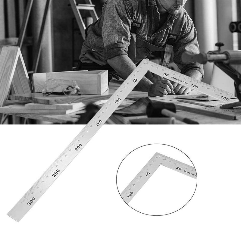 [Australia - AusPower] - Utoolmart 150×300mm L Shaped Ruler Stainless Steel Straight Edge Ruler 90 Degree Square Layout Tool Straightedge Right Angle Ruler Measuring Gauge for Carpenter Engineer 1pcs 