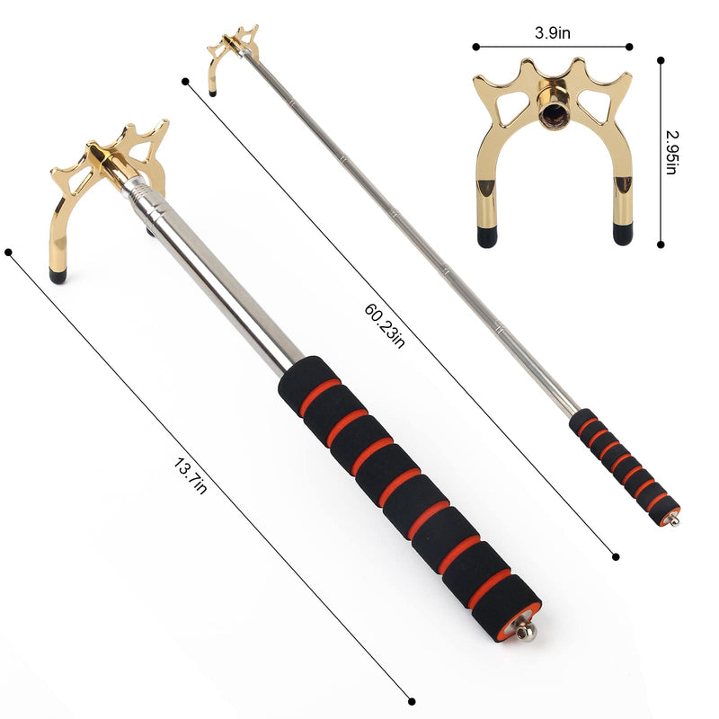 [Australia - AusPower] - Coolrunner Retractable Billiards Cue Stick Bridge Retractable Pool Cue Stick Billiards Pool Cue Accessory Retractable Pool Stick with Removable Bridge Head (High Fork Head) 