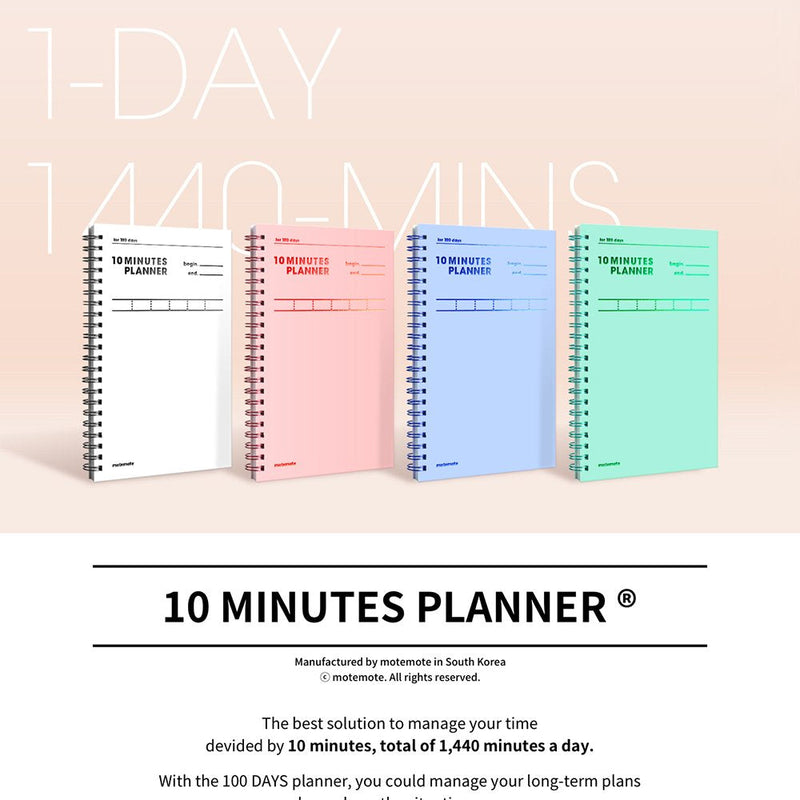 [Australia - AusPower] - [MOTEMOTE] 10 Minutes Planner 100 Days Color Chip (Serenity) / Study Planner/Planner 