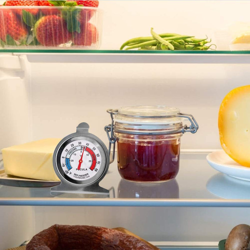 [Australia - AusPower] - 2 Pack Refrigerator Thermometer, -30~30°C/-20~80°F, Classic Fridge Thermometer Large Dial with Red Indicator Thermometer for Freezer Refrigerator Cooler 2PACK 