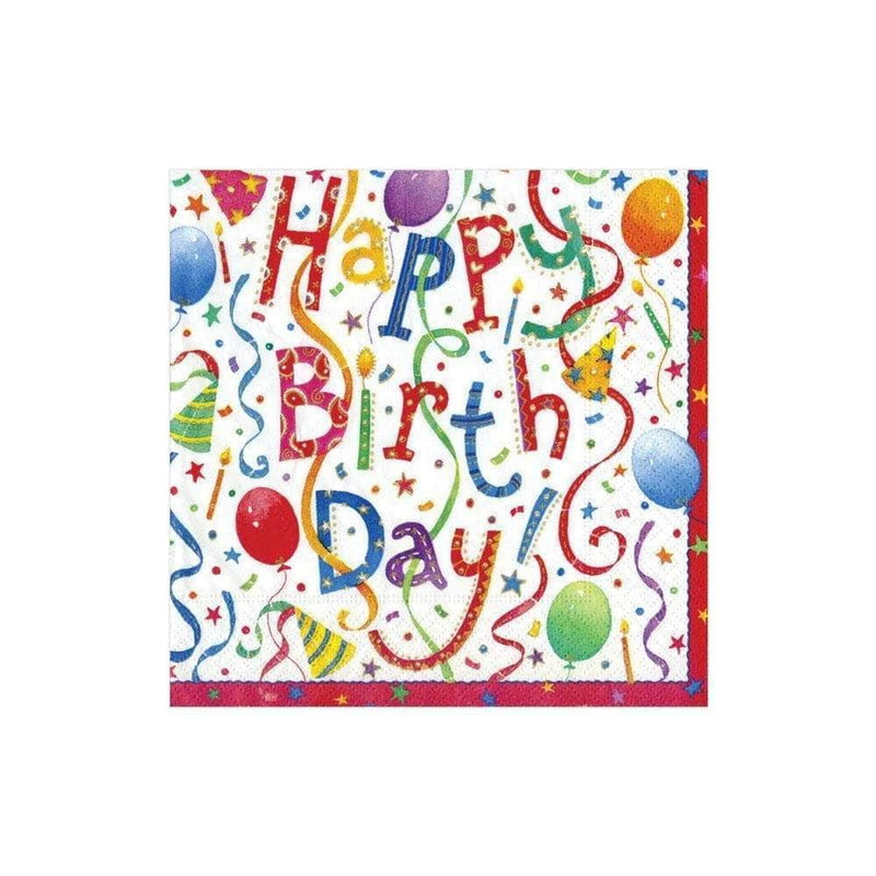 [Australia - AusPower] - Caspari Happy Birthday Paper Cocktail Napkins - Two Packs of 20 2 