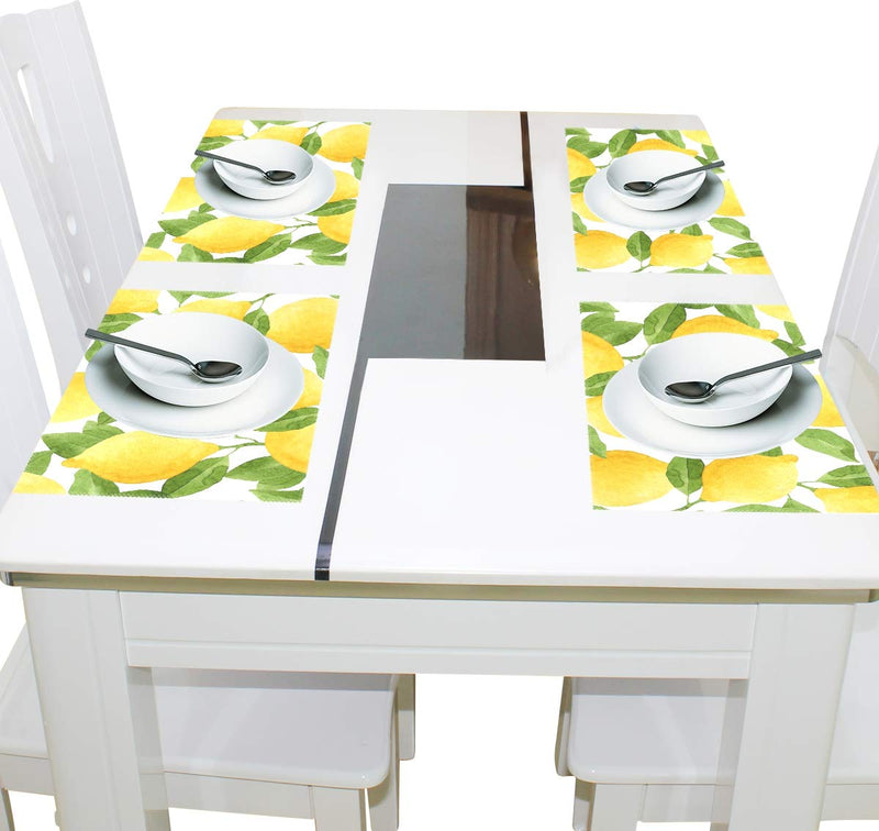 [Australia - AusPower] - ZOEO Lemon Placemats Set of 6 Yellow Lime Tree Dining Table Mats Non Slip Vinyl Placemat Kitchen Heat Resistant Washable A001 