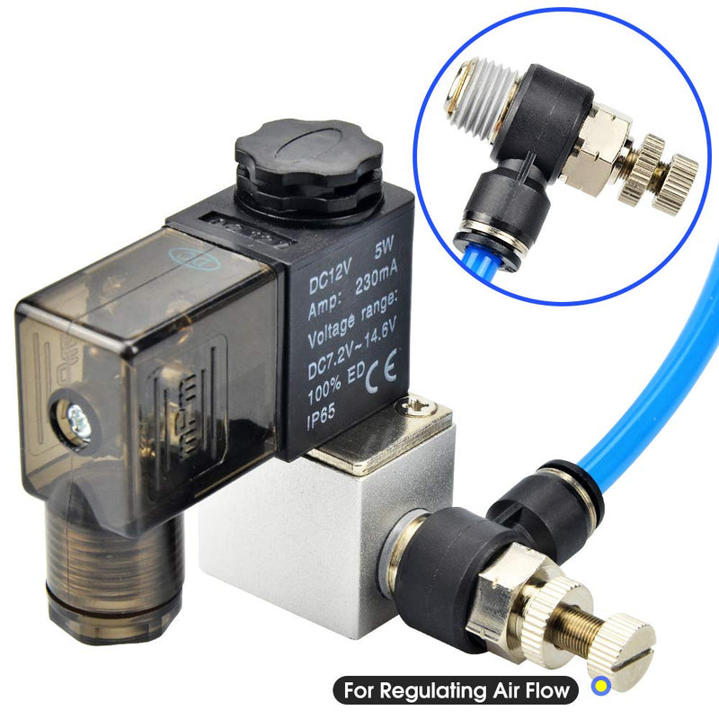 [Australia - AusPower] - TAILONZ PNEUMATIC 3 Pack SL-3/8-N2 Push to Connect Air Line Fitting Air Flow Control Valve 3/8 Inch od 1/4 Inch Npt Elbow 90 Degree Air Speed Control Valve Fitting Push Lock 3/8"OD1/4"NPT 