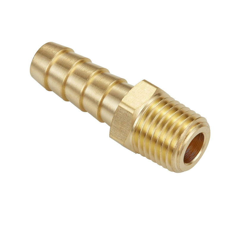 [Australia - AusPower] - Litorange 6 PCS Solid Brass Pipe Fitting and Air Hose End Fitings 1/4" Barb x 1/4" NPT Male Thread Pipe Adapter 