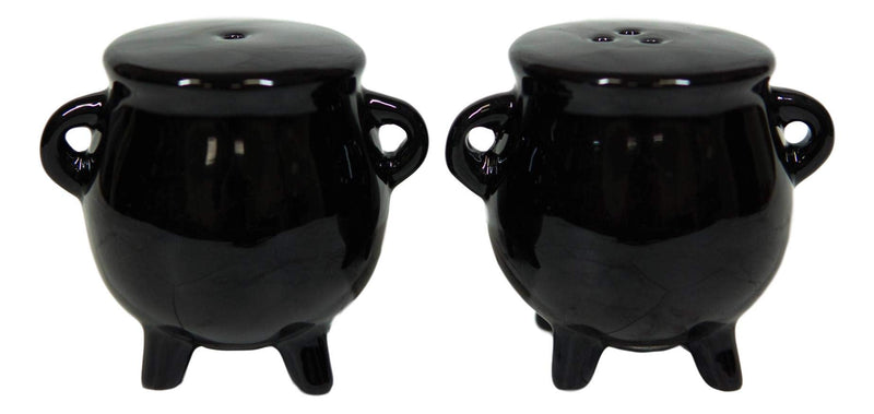 [Australia - AusPower] - Ebros Gift Halloween Witching Hour Wicca Witch Magic Black Cauldrons Salt And Pepper Shakers Set Ceramic Figurines Potion Cauldron Kitchen Tabletop Decor Collectible 