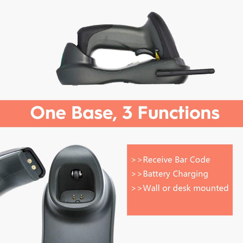 [Australia - AusPower] - NADAMOO Wireless Barcode Scanner with USB Cradle Charging Base 328Ft Long Transmission Handheld 1D Cordless Laser Barcode Reader Portable Bar Code Scanning for Retail Supermaket Warehouse 