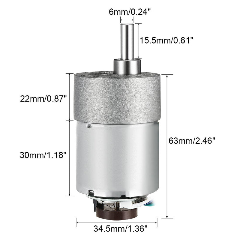 [Australia - AusPower] - uxcell Gear Motor with Encoder DC 24V 530RPM Gear Ratio 18.8:1 D Shaft Metal Encoder Gear Motor Silver 37Dx52L mm for Robot RC Model DIY Engine 