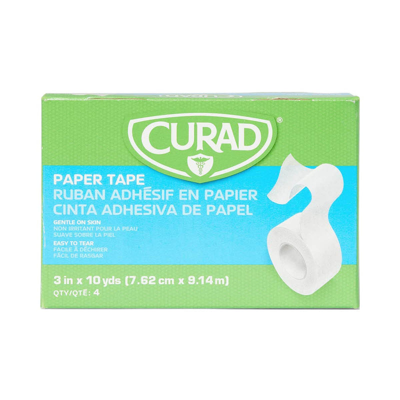 [Australia - AusPower] - Curad Paper First Aid Tape, Medical Paper Tape, Each Roll is 3" x 10 yd (Box of 4 Rolls) 