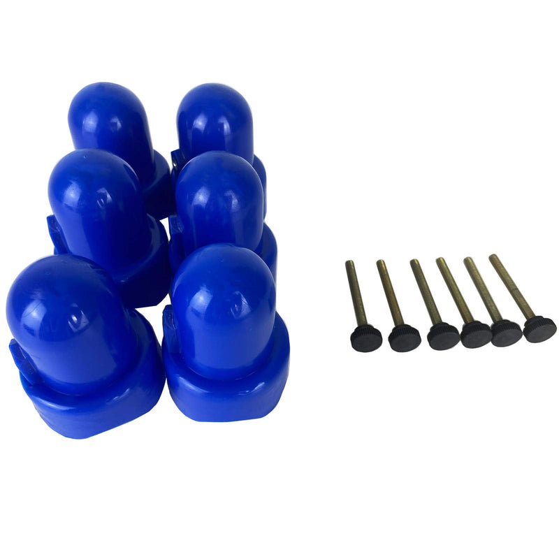 [Australia - AusPower] - MSSVIGING Large Trampoline Enclosure Pole Caps with Screw-in Bolts, Only Fit for Pole 1.5 Inch Diameter, 6 Piece, Blue 