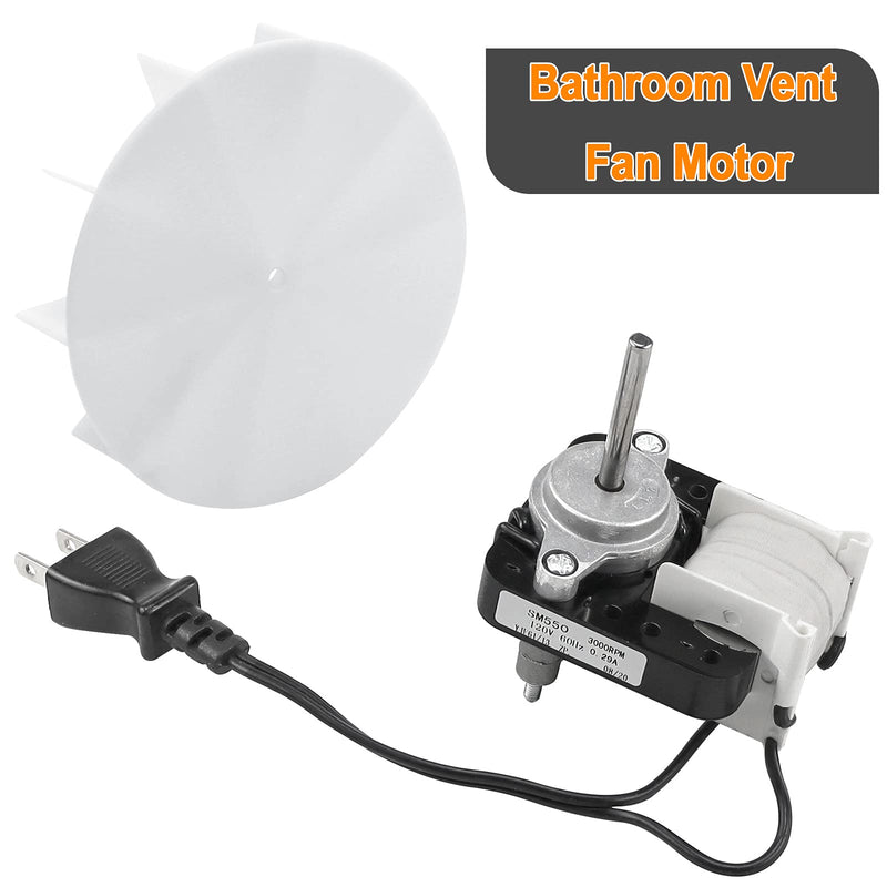[Australia - AusPower] - Universal Bathroom Vent Fan Motor SM550 Electric Motors Kit 50CFM 120V 3000 RPM Replace EM550 C01575 EM750 65100 VFM100 by Fetechmate 